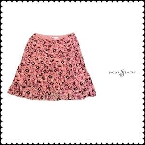 Jaclyn Smith Floral Pink Plus Size Skirt